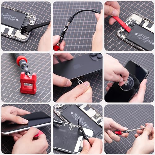 XOOL 200 in 1 Precision Screwdriver Set, Electronics Repair Tool Magnetic Driver Kit with 164 Bits for Phone, MacBook, Computer, Laptop, PC, Tablet, PS4, Xbox, Nintendo, Game Console - color: Red