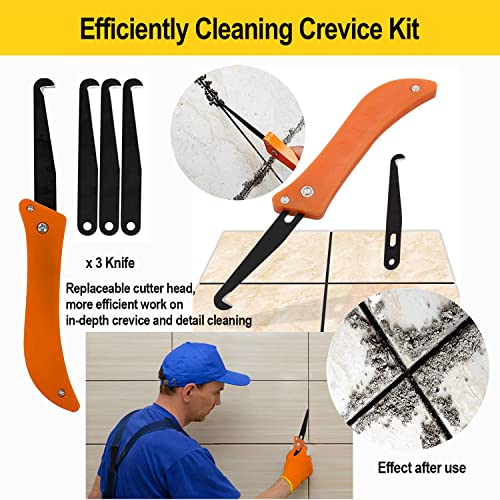 14pcs Grout Removal Tool kit, Grout Saw with Replacement Blades
