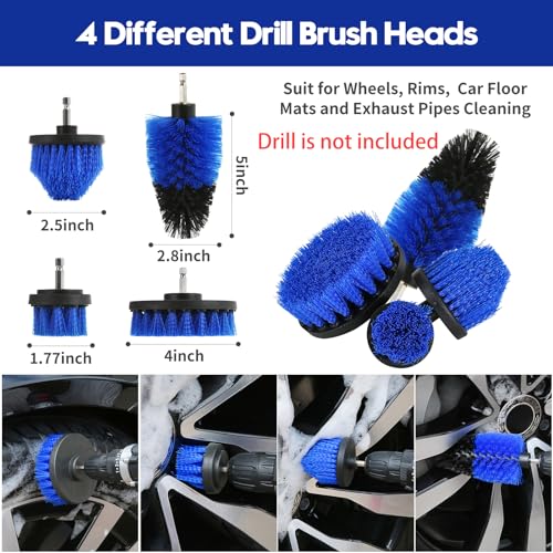 Qydipclin 23Pcs Car Detailing Kit, Car Detailing Brush Set, Car Wash Cleaning Kit, Car Detailing Brushes, Professional Car Care Kit for Interior Exterior Wheels, Blue - size: 23pcs