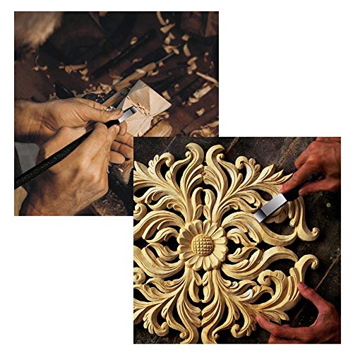 Wood Carving Tools, 7 in 1 Professional Tungsten Steel Wood Carving Set with PU Leather Roll Bag, Hand tools for Easier control, Carving knives DIY Arts Crafts for Professionals&Beginners