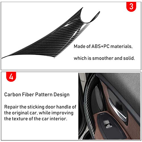 Jaronx 2PCS Door Handle Covers Compatible with BMW 3/4 Series Driver Side & Passenger Side Door Pull Handle Covers (Compatible with BMW 320i,328i,330i,335i F30/F31 and 428i,435i F32/F36)(Carbon Fiber) | Driver Side & Passenger Side Door Pull Handle Covers