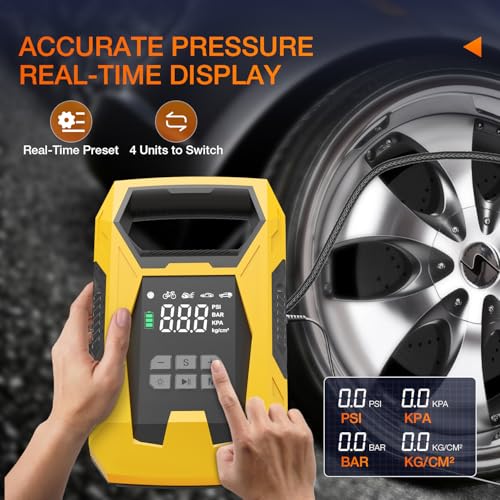 Nilight AC/DC Tire Inflator 110V/12V 150PSI Auto Shutoff Dual Power Supply - color: Ac/DC Tire Inflator