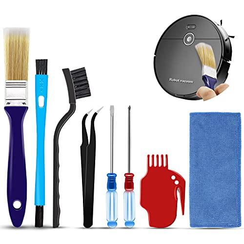 Robot Vacuum Cleaning Kit, Cleaning Tool with Brush, Cloth, Hair Cutter