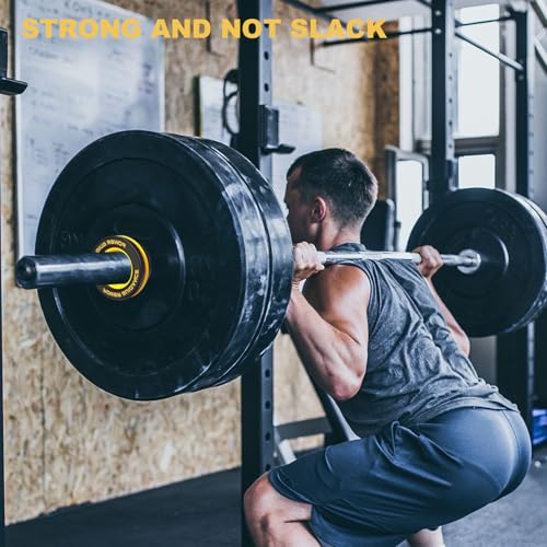 POWER GUIDANCE Fitness Barbell Clips 2" (Pair) - Quick fix Olympic Barbell Clamps & Collars for Secure Weightlifting & Powerlifting - Barbell Clips for Bars - color: Yellow