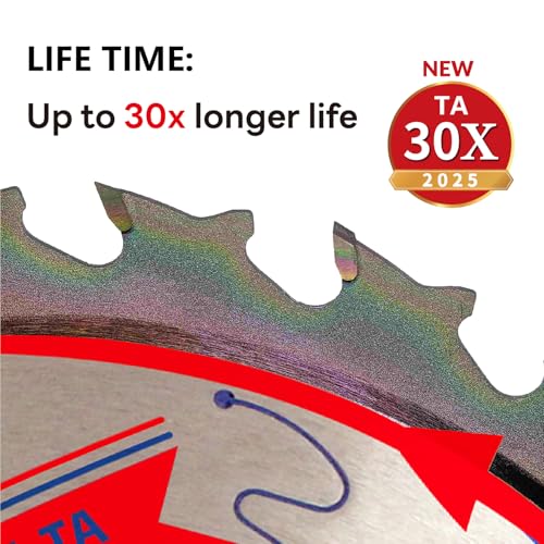 2-Pack 6-1/2" 40-Tooth 5/8" Arbor Woodworking Circular Saw Blade, Finish/General Purpose, Special Anti-Thermal Adhesion Coating on Cutting Edge- TA,High Finish, Long Life,6-1/2" 40T 5/8" - size: 2PCS 6-1/2" 40T 5/8"