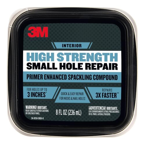3M High Strength Small Hole Repair Kit,Inlcudes Spackling Compound,Putty Knife,Sanding Sponge, and Self-Adhesive Patch for Hole Repairs Up to 3" in Diameter,Easy Wall Repair(SHR-SIOCKIT)(Pack of 12) - size: 4 Piece Set (Pack of 12)
