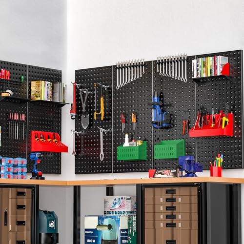EVERHANGER Metal Pegboard Panels 24" x 12", Heavy Duty Peg Board for Garage - size: 6 Pack 24" x 12"