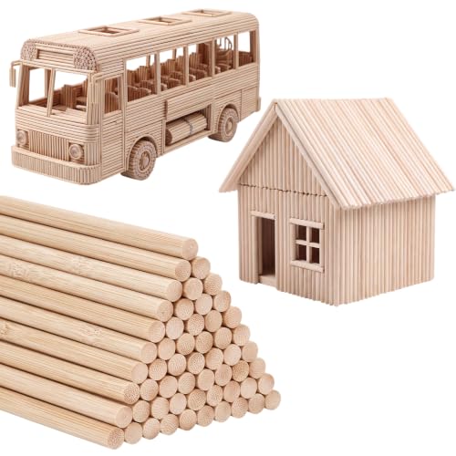 Eboot 100 Pack Craft Dowel Rods, 12 x 1/8 Inch Wood Sticks