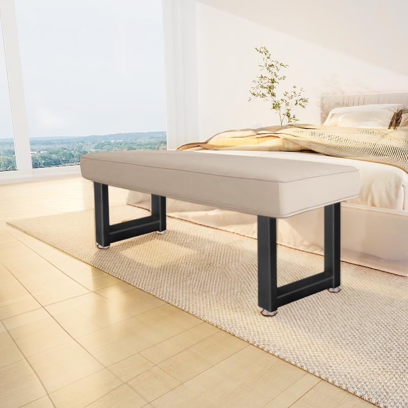20" Metal Table Legs with Adjustable Protector Feet, Heavy Duty Furniture Legs Set of 2, Modern Desk Feets for DIY Dinning Coffee Tables, Rectangle Shape (20”H x 13”W) - size: 20 '' Square