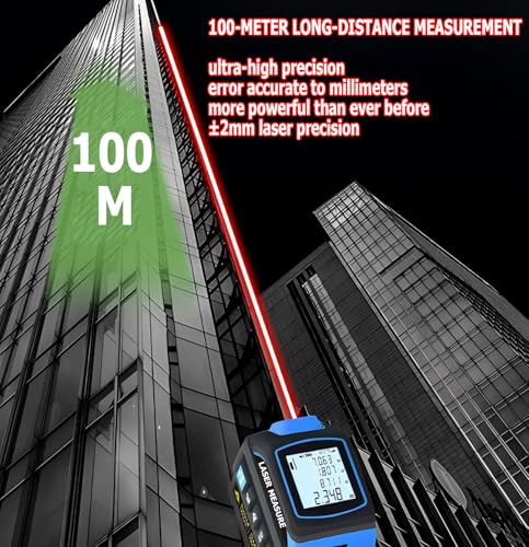 4-in-1 Laser Digital Measuring Tape & 60m/197ft Laser Distance Meter - color: Blue, size: Laser 197 ft