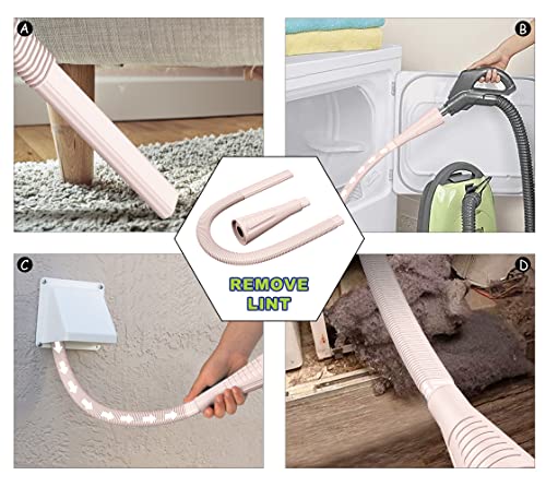 Sealegend 2 PCS Dryer Vent Cleaner Kit, Dryer Lint Vacuum Attachment&Brush - color: Pink