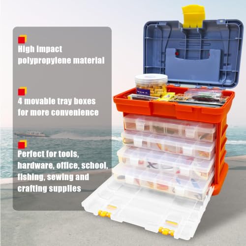 Torin Portable Tool Box, Small Parts Organizer with Drawers, tackle box - size: 11IN