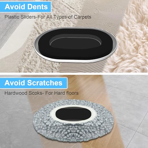 Furniture Sliders for Hardwood Floors: Multi-Surface 3-in-1 Movers Sliders - size: 5.8*4.3in Oval 8+4+1Pack