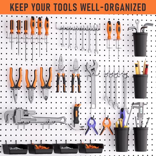 INCLY 280PCS Upgraded Pegboard Hooks Assortment with Bins & Cups - size: 280 PCS