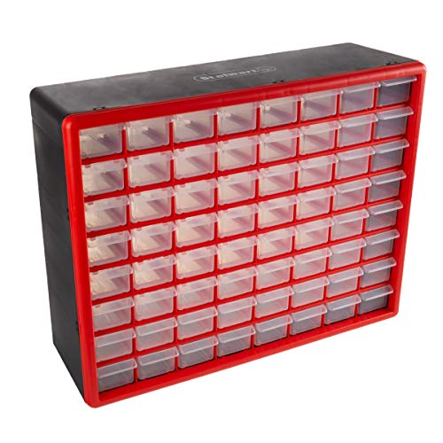 Stalwart 64-Drawer Storage Organizer, Red - style: 64 Drawers