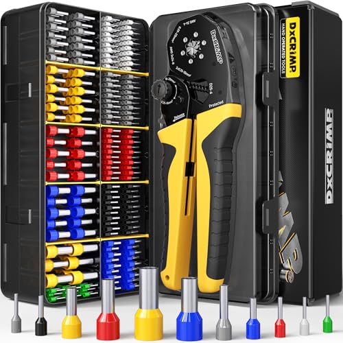 Hex Ferrule Crimping Tool Kit AWG 24-4 Wire Ferrules 11 Sizes