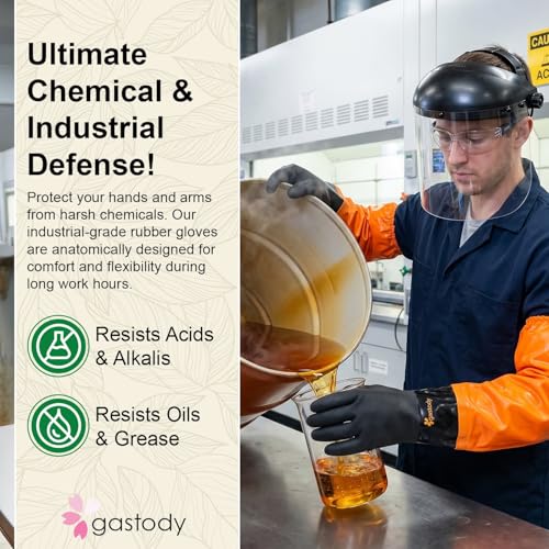 Gastody™ - Chemical Resistant Gloves, Reusable,Heavy Duty Safety Work Gloves,Resist Acid,Oil,Alkali - S-M-L-XL-XXL Size - size: Large, style: Extra-long 27.5"