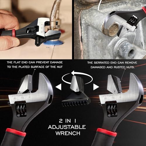 ironcube 53-Piece Socket Ratchet Wrench Set, with 20-In-1 Ratcheting Screwdriver & 2-in-1 Adjustable Wrench for Garage, Auto Repair, Household Backyard & College Dorm