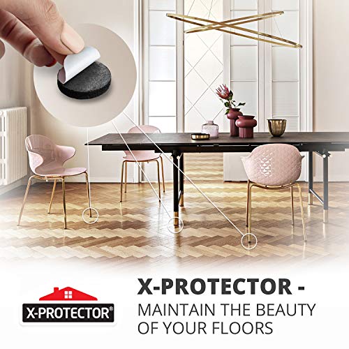 Felt Furniture Pads X-Protector - 48 PCS 1" - Premium Felt Pads (Black) - size: 48 PCS 1" Black, Round