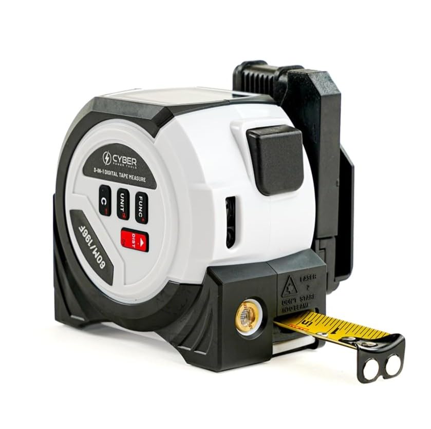 3-in-1 Digital Laser Tape Measure, Digital Display & Belt Clip