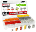 WAGO 2773 Wall Nuts 125pc Push-in Wire Connector Assortment Kit with Case | Splicing for Solid and Stranded Electrical Conductors | 2773-402, 2773-403, 2773-404, 2773-405, 2773-406, 2773-408 - size: 125pc Kit