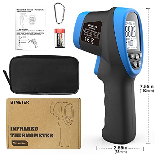 Infrared Thermometer Gun - BTMETER BT-985C Non Contact 16:1 IR Laser Temperature Gun Digital Instant Read -50℃~800℃(-58℉~1472℉) for Food Cooking Kitchen Grilling HVAC (NOT for Human Temp) - color: BT-985C(-58 ℉ to 1472℉)