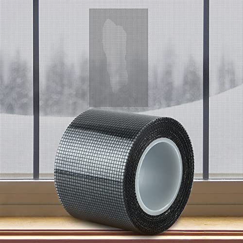 SANKEMU Window Screen Repair Kit 2 in X 16.5FT 3-Layer Strong Adhesive & Waterproof Tape Fiberglass Covering mesh, Repair for Window Screen and Screen Door tears Holes - size: 2 in X 16.5FT