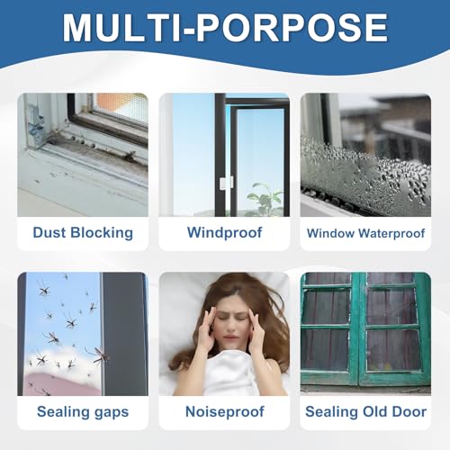 Transparent Window Weather Sealing Tape 3IN x 33 FT Draft Isolation No Residue Removable Adhesive Waterproof Windows Doors Shower Glass AC Units Ideal for Winter Seal & Summer Cold Air Loss Prevention - size: 3 In x 33 FT