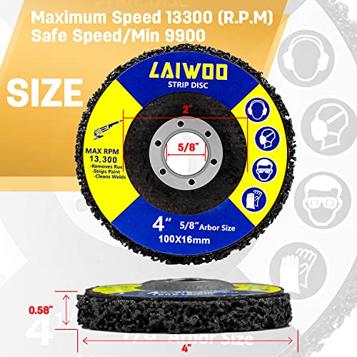 10Pack Strip Disc Wheel Angle Grinder Paint Rust Removal 4" x 5/8" Black - style: 4'' x 5/8''-Black