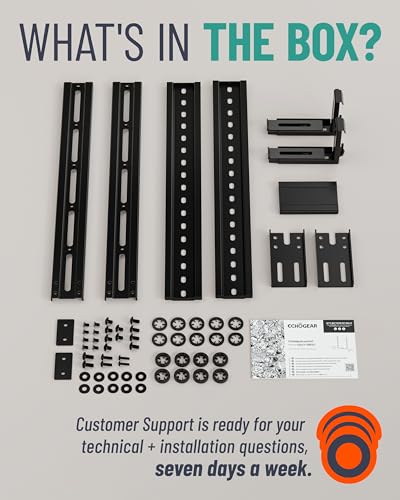 ECHOGEAR XL Soundbar Mount for Speakers up to 20lbs – Attaches to TVs up to 86” or Wood Studs 16-24”– Universal Design & 2.6” Extension for Dolby Atmos – Easy DIY Install w/ Included Hardware