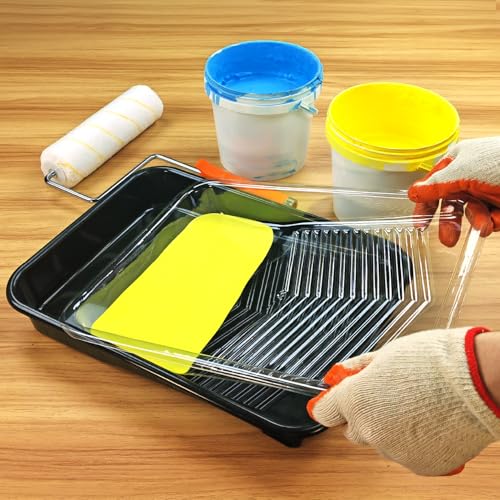 Great Andrew 15 Pcs Paint Tray Set, 9 Inch Plastic Paint Tray with Liners - size: 15 Pack Liners Kit, 9 In