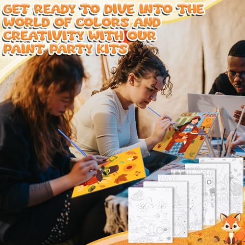 Sherr 140 Pcs 20 Set Pre Drawn Canvas Painting Kit, Autumn - style: Autumn