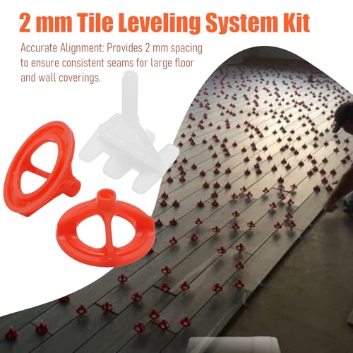 Tile Leveling System Tile Leveling System Tile Anti-Loosening and Spacing System Kit (1/12"-300pcs White Base + 100pcs Red Cap) - size: 1/12"-300pcs White Base + 100pcs Red Cap