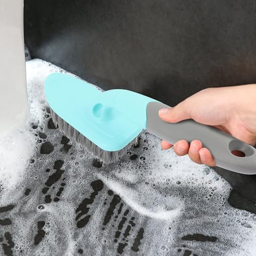 KUFUNG Scrub Brush, Cleaning Shover Scrubber with Ergonomic Handle Bristles for Bathroom Shower Sink Carpet Floor (9 inch, Blue)