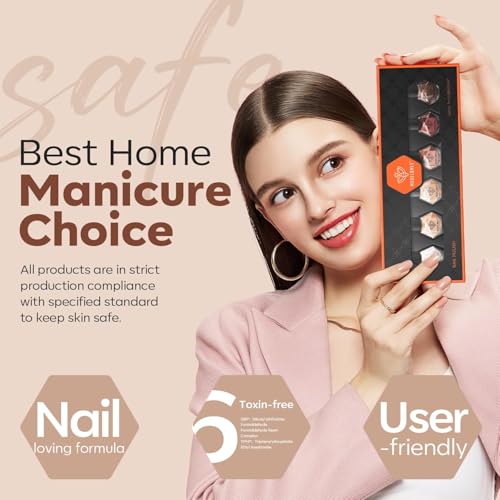 modelones Quick Dry Nail Polish Set, 6 Colors Brown Nude Burgundy - color: A3 Cinnamon Brown