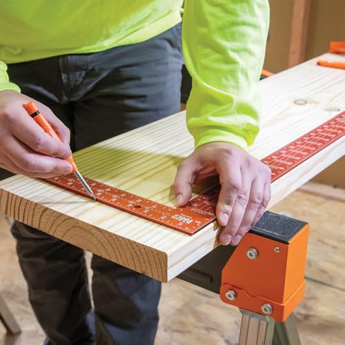 Klein Tools 935SQVP 7-Inch Rafter and 16 x 24-Inch L-Shaped Framing Square Set, Double Laser Etched Aluminum, Multi-Functional Carpenter Layout Tool for Woodworking - size: Rafter and Framing Square Set