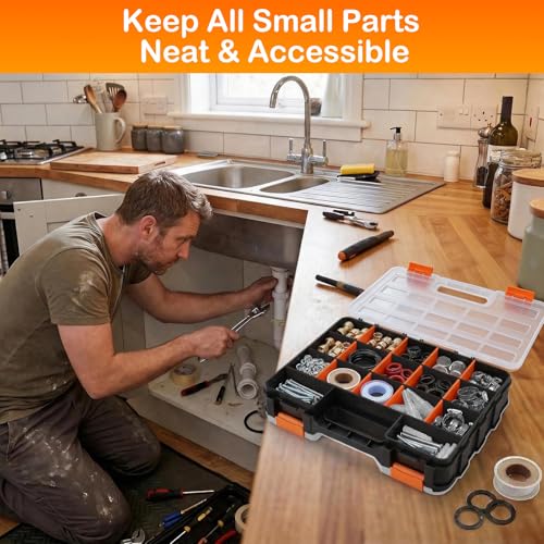 2 Pack Double Side Small Parts Organizer for Hardware Screws Nuts - size: 2Pack-34 Compartments