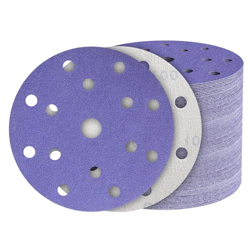 50Pcs 6 Inch Sanding Discs 100 Grit, Hook and Loop Orbital Sandpaper - style: 100Grit-50Pcs