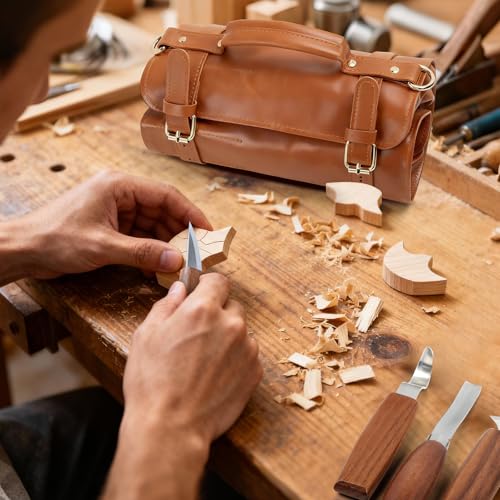 Wood Carving Kit,38pcs Wood Carving Tools with 9 Wood Carving Knives,3 Detail Knives,14 Basswood Blocks,Ergonomic Handle Design,Thick Leather Storage Bag,Whittling Kit for Beginners Adults Kids Hobby - size: 38PCS Wood Carving Tools