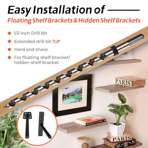 Dowel Jig Kit for Floating Shelf Bracket(& 1/2" x 11.8" Drill Bit)