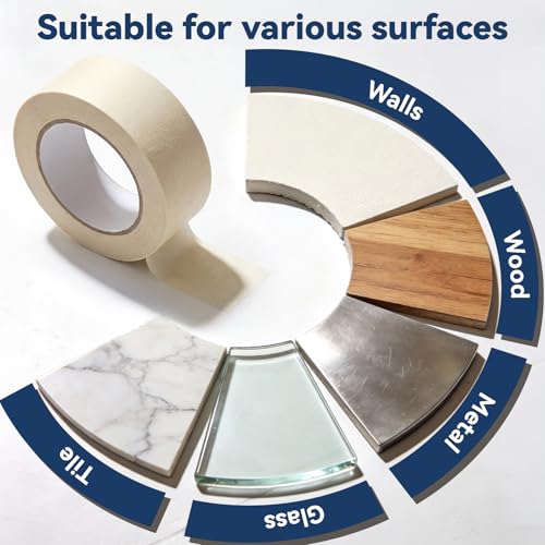 Masking Tape, 2 in x 55 YD, 6 Rolls, 330 YD Total