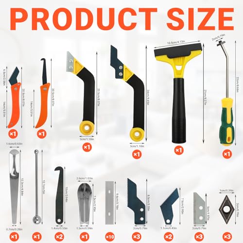 37Pack Grout Removal Tool Kit, 3 Tile Grout Saws 2 Hand Grouts Saw with Extra Cleaning Blades, Bathroom Showers Caulking Removal Tools for Cleaning Floor Tile Grouts Joints Corners