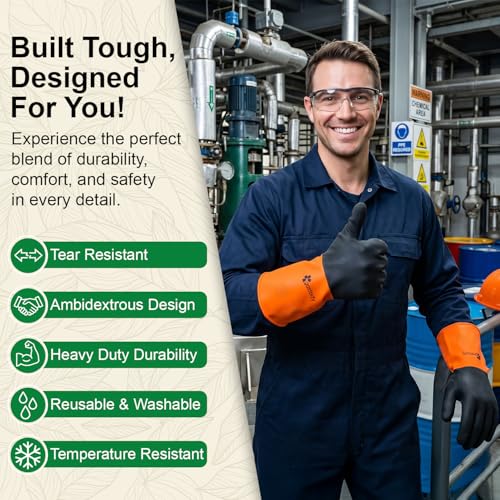 Gastody™ - Chemical Resistant Gloves, Reusable,Heavy Duty Safety Work Gloves,Resist Acid,Oil,Alkali - S-M-L-XL-XXL Size - size: Medium, style: Chemical Gloves Set of 2 Pairs