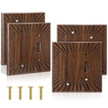 DoubleFill 4 Pcs Walnut Wood Switch Cover,14 * 14.2cm,Blank 1 Toggle - color: Blank 1 Toggle, size: 14.2 x 14 cm