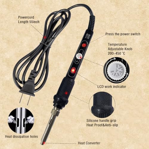 Wood Burning Kit,Wood Burning Tool with Adjustable Temperature 200~450°C, Professional Wood Burning Pen for Embossing Carving DIY Adults Crafts Beginners