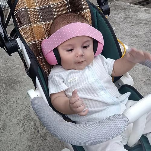 PandaEar Baby Ear Protection, Noise Cancelling Headphones EarMuffs for Babies & Toddlers 0-3 Years - color: Pink