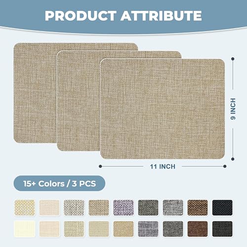 BESEZX Linen Fabric Repair Patch Upholstery Patch 3 PCS 9 * 11 Inch - color: Beige, size: 9*11 inch