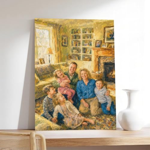 Thick Watercolor Style Portrait Canvas from Photo to Art - color: Thick Watercolor