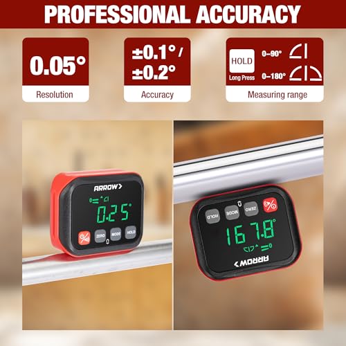 ARROW Digital Angle Gauge, ±0.1° Accuracy