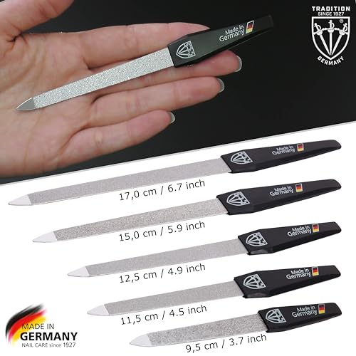 3 Swords Germany - Brand Quality Sapphire Metal Nail File Set (5 pcs.) with 3-Way Nail Buffer (1 pc.), Manicure Pedicure Finger & Toe Nail Care - Made in Solingen Germany (671) - color: 5 Nail Files / 1 Buffer